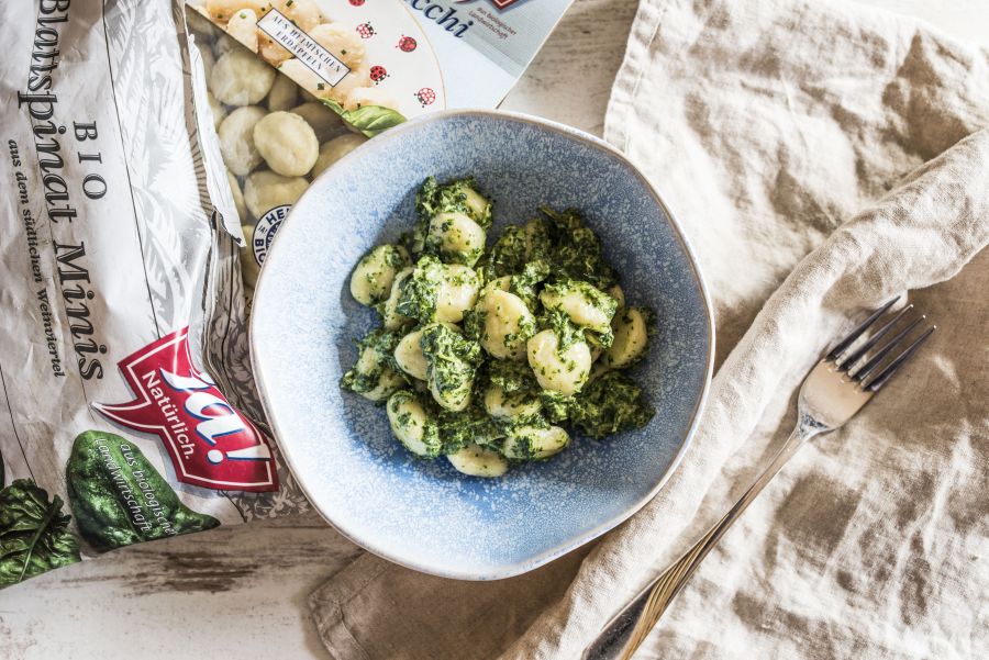 Schnelle Küche: Gnocchi mit Spinat